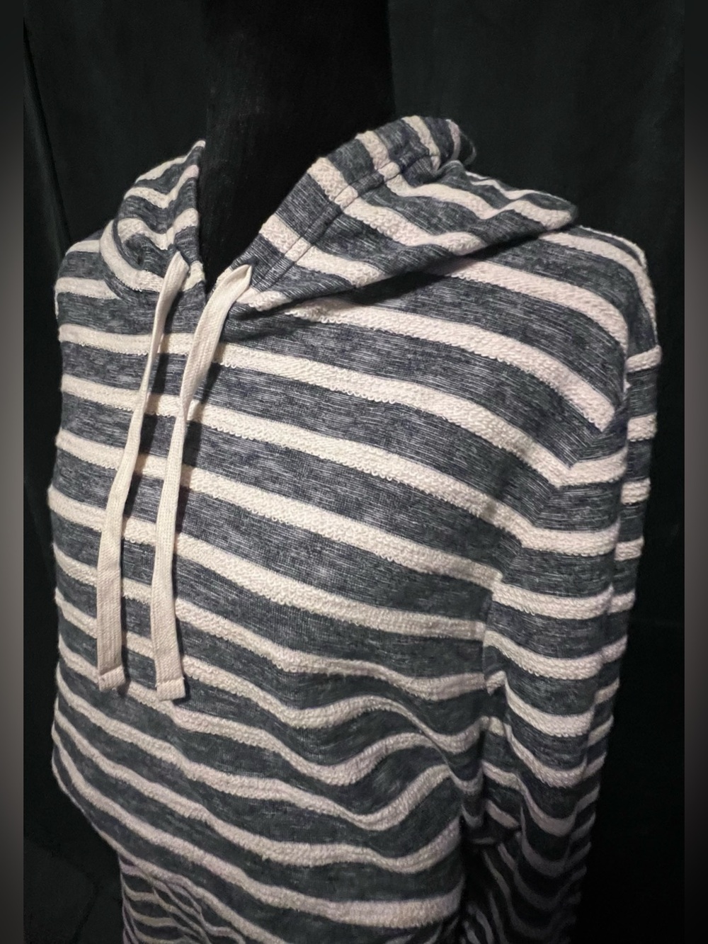 NWOT - J. Crew Navy and Creamy White Striped Hooded Crewneck Shirt & Shorts - Picture 3 of 6